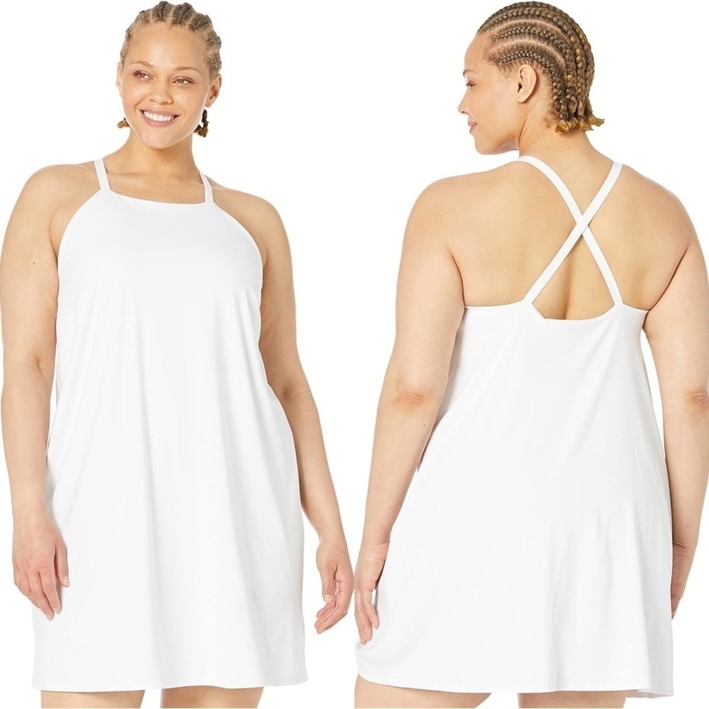 NWT MADEWELL Plus Flex White Fitness Mini Dress Size 2X With Shorts